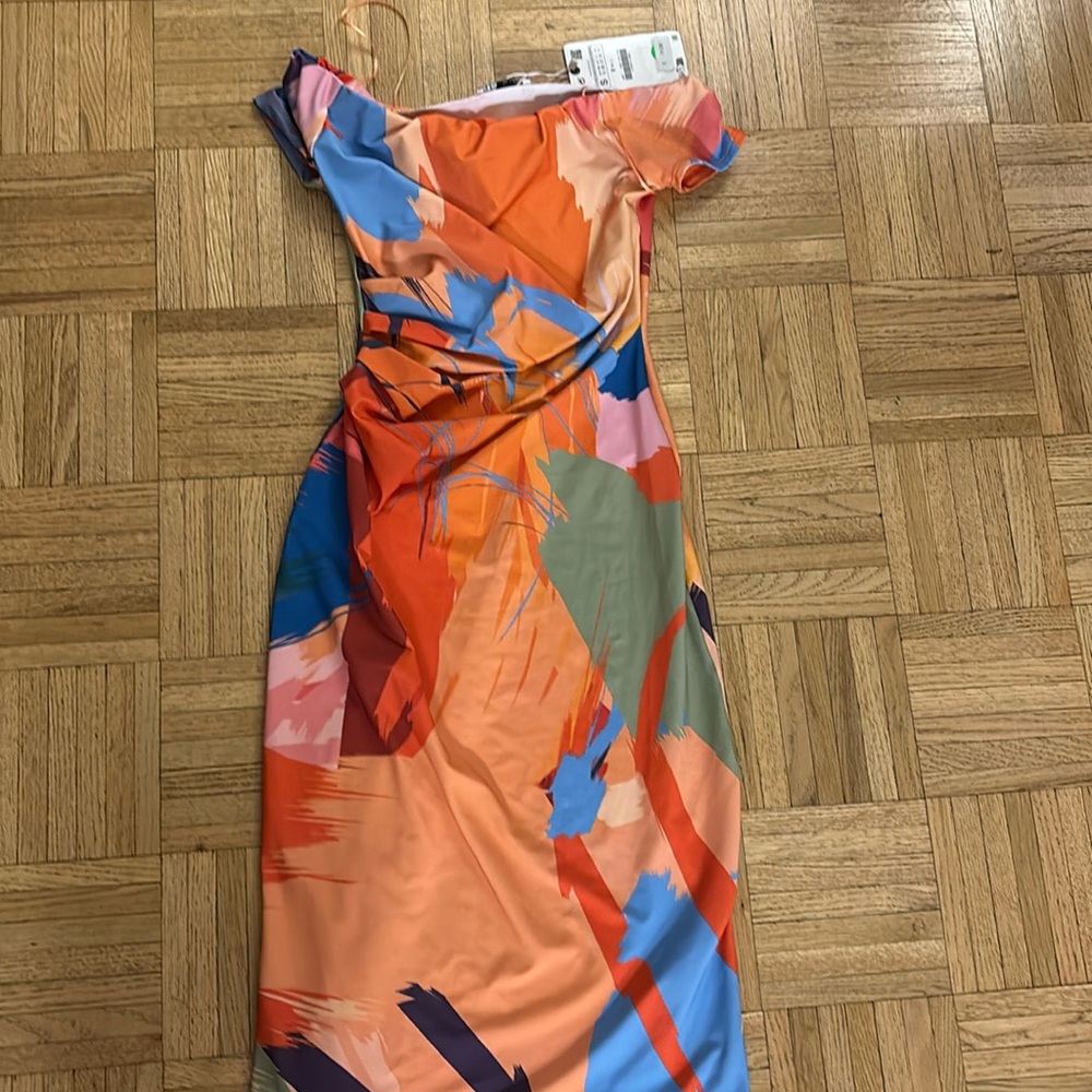 Zara skin tight maxi colorful dress